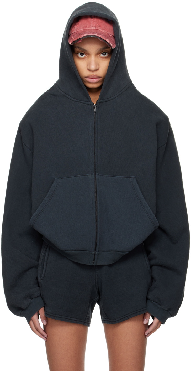 GREG ROSS Black Shoulder Pad Hoodie
