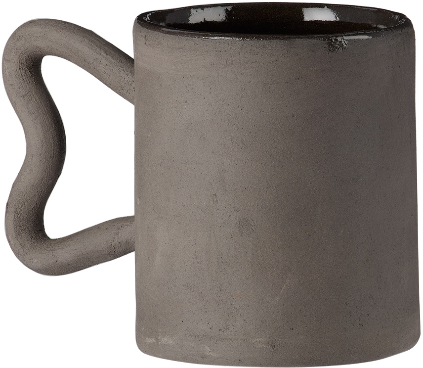 Harlie Brown Studio Black Heart Handle Mug