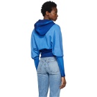 Opening Ceremony Blue Rose Crest Fade Crop Hoodie