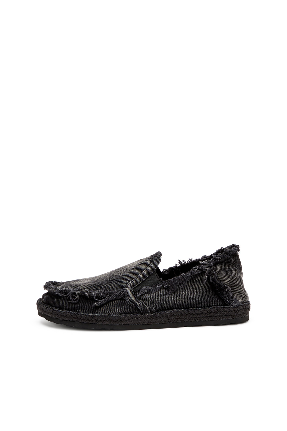Diesel Espadrille loafers in distressed denim - Lace Ups and Mocassins Mens in Black