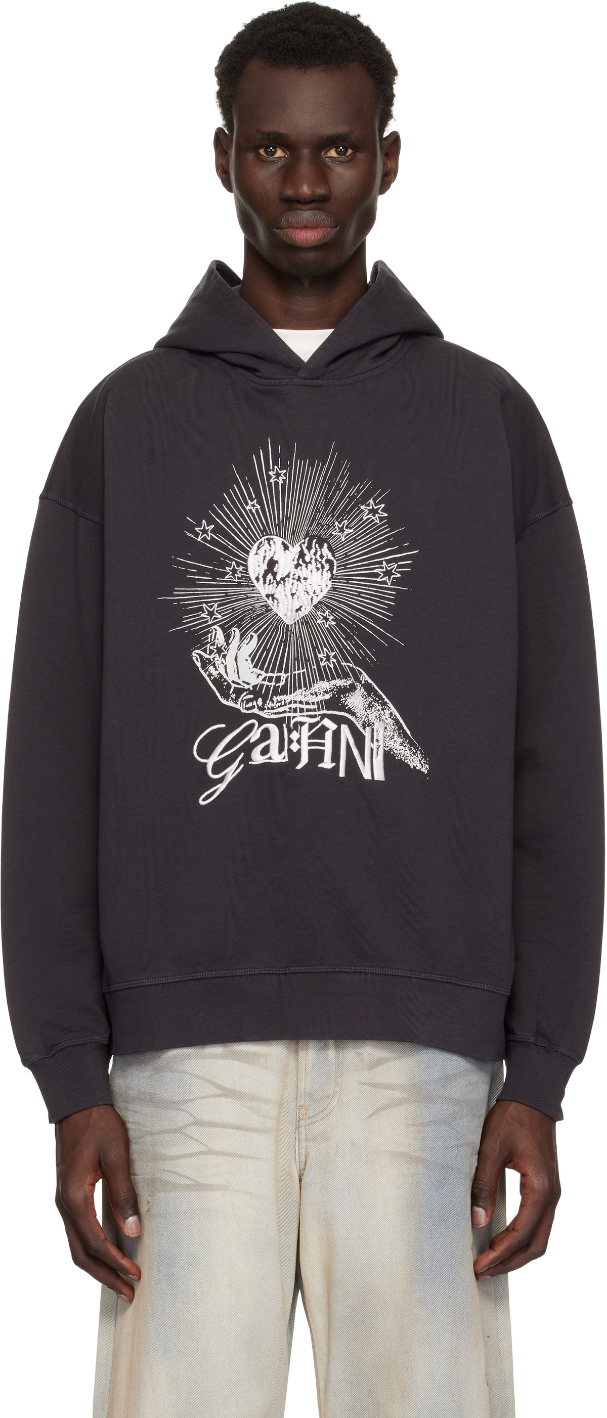 【関税込み】GANNI オフホワイト Isoli フラワー フーディ GANNI Off-White Isoli Flower Hoodie GANNI
