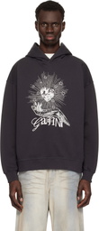 GANNI Black Isoli Heart Oversized Hoodie