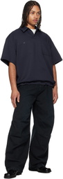 WOOYOUNGMI Navy Twill Patch Pocket Polo