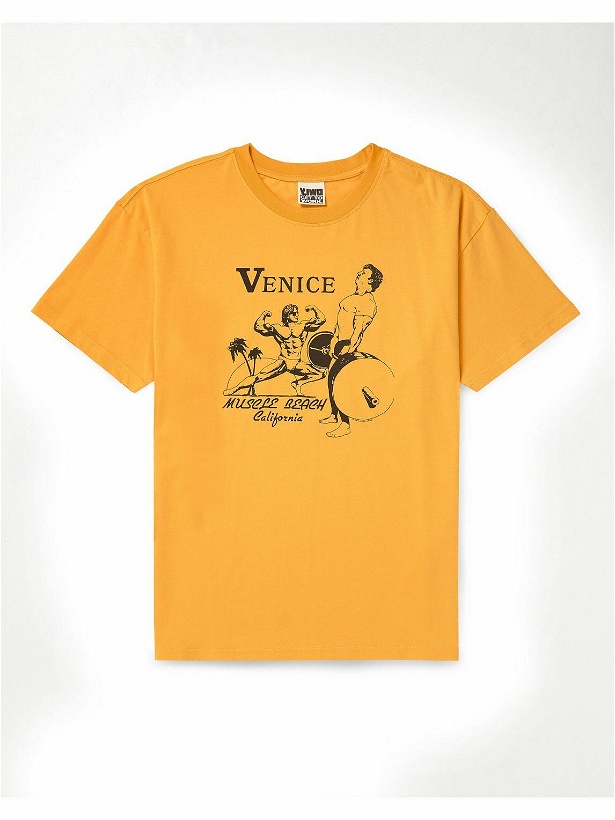 Photo: Y,IWO - Printed Cotton-Jersey T-Shirt - Yellow