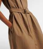 Brunello Cucinelli Belted cotton-blend midi dress