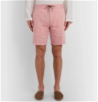 Sease - Sunset Suede-Trimmed Linen Shorts - Red
