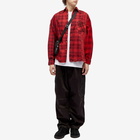 Needles Men's Rebuild 7 Cuts Over Dyed Flannel Shirt in Red