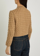 Moncler Cable-knit Cotton-blend Cardigan Brown