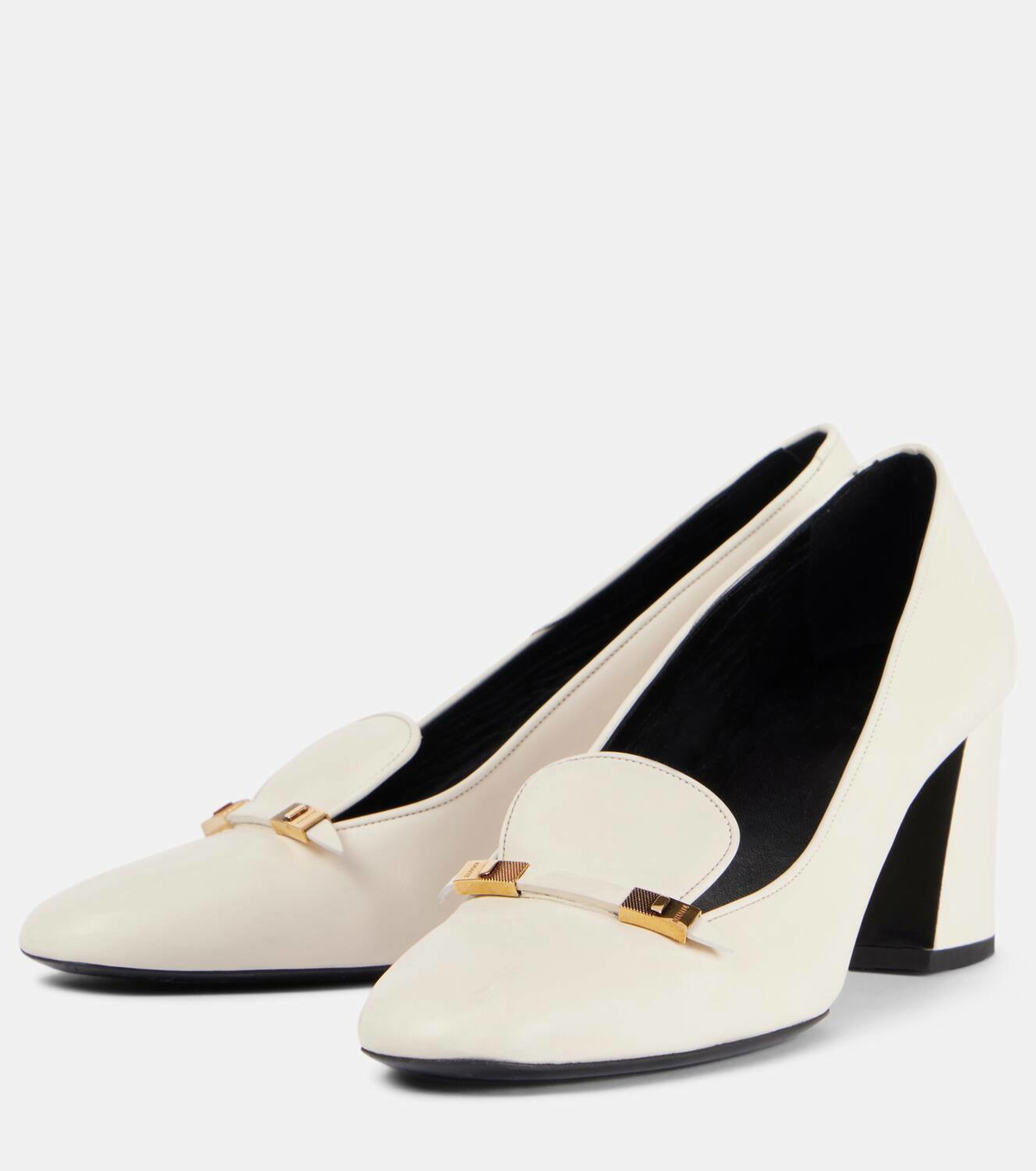 Khaite Elio leather loafer pumps