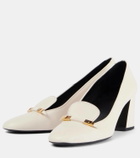 Khaite Elio leather loafer pumps