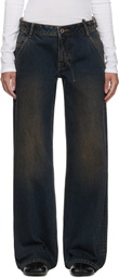 Fax Copy Express Black Basic 2 Loose Dirty Wash Jeans