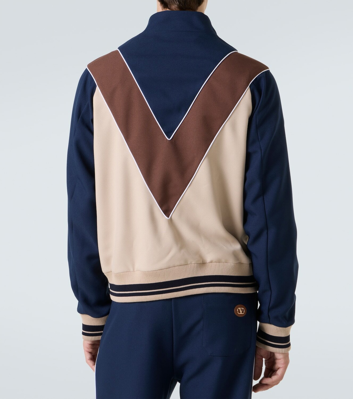Valentino Colorblocked logo zip-up sweatshirt