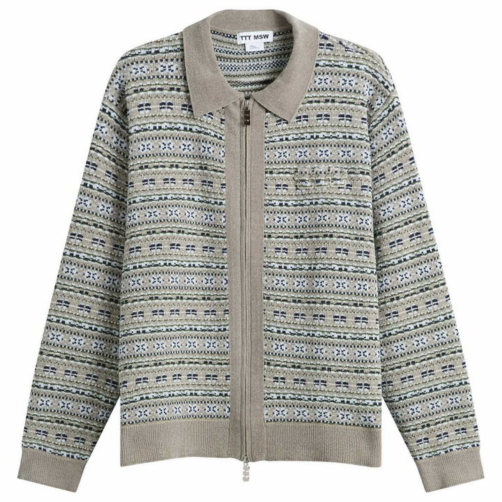 Photo: TTT MSW Zip Knit Cardigan in Greige