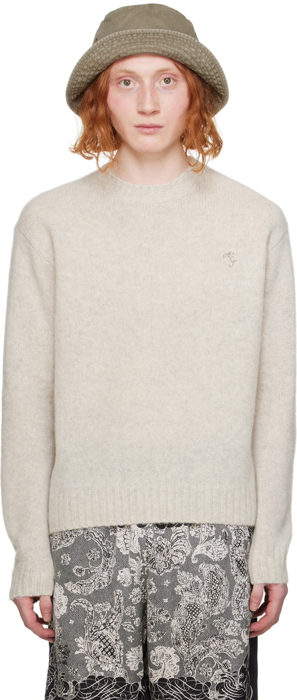 Acne Studios Off-White Embroidered Sweater Acne Studios