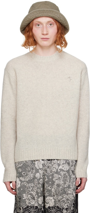 Photo: Acne Studios Off-White Embroidered Sweater