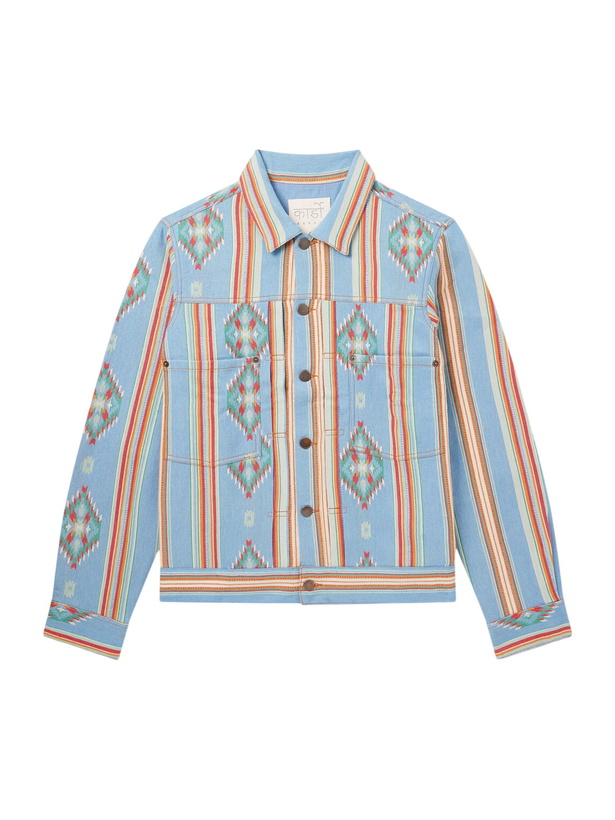 Photo: Kardo - Marvin Cotton-Jacquard Trucker Jacket - Blue