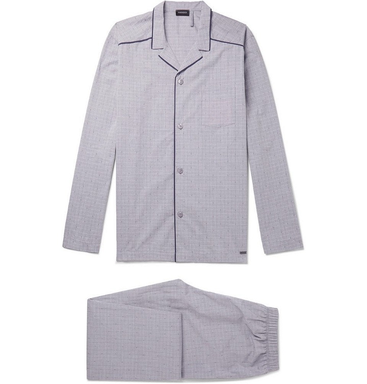 Photo: Hanro - Checked Mercerised Cotton Pyjama Set - Men - Gray