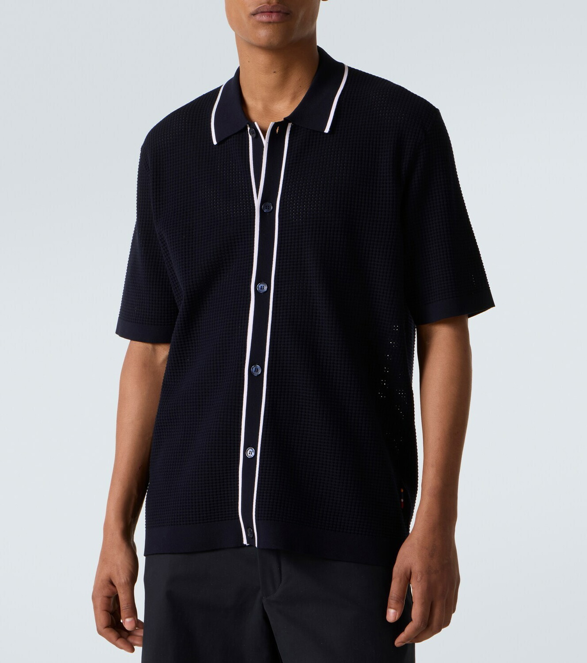 Orlebar Brown Roddy waffle-knit bowling shirt