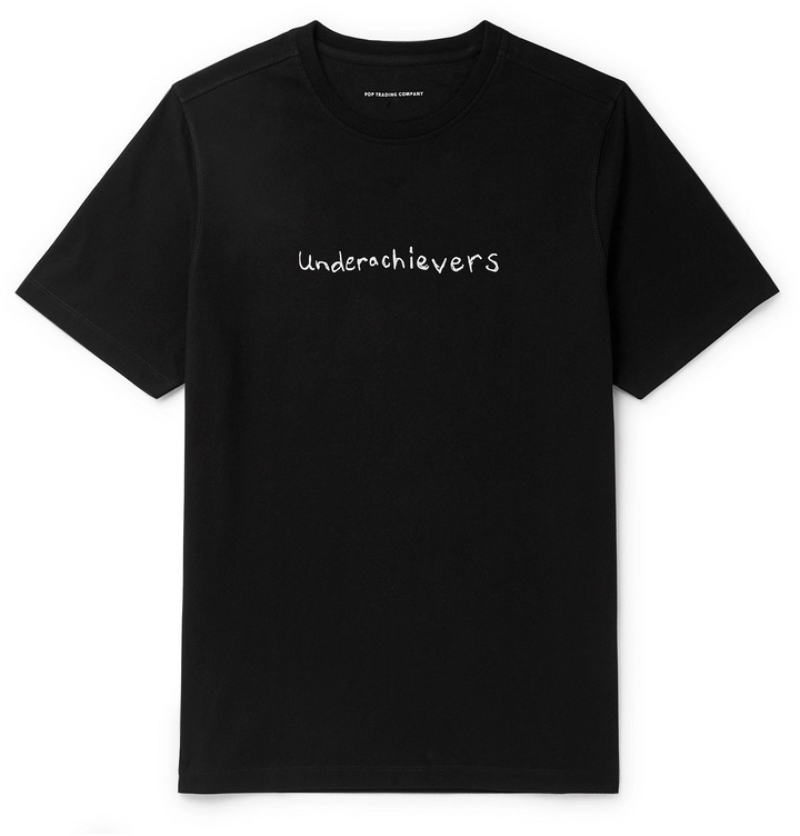 Photo: Pop Trading Company - Printed Cotton-Jersey T-Shirt - Black