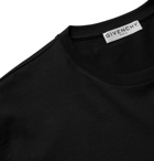 GIVENCHY - Metallic Logo-Embossed Cotton-Jersey T-Shirt - Black