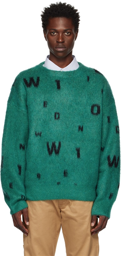 Photo: We11done Green Lettering Sweater