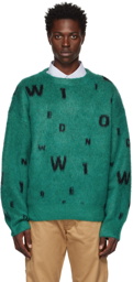 We11done Green Lettering Sweater