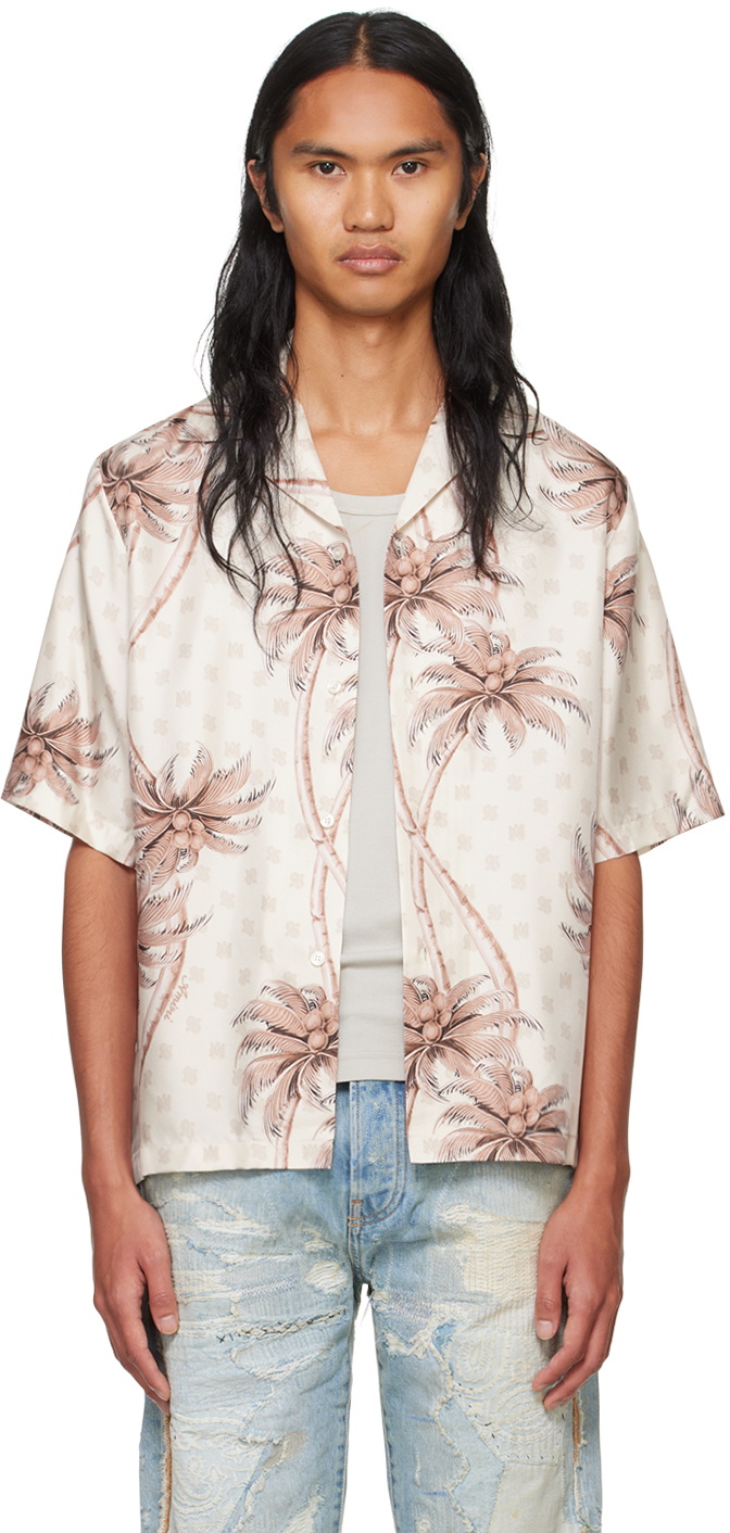 Amiri Palm Tree Bowling Shirt Shirts 600049144wht main image 1