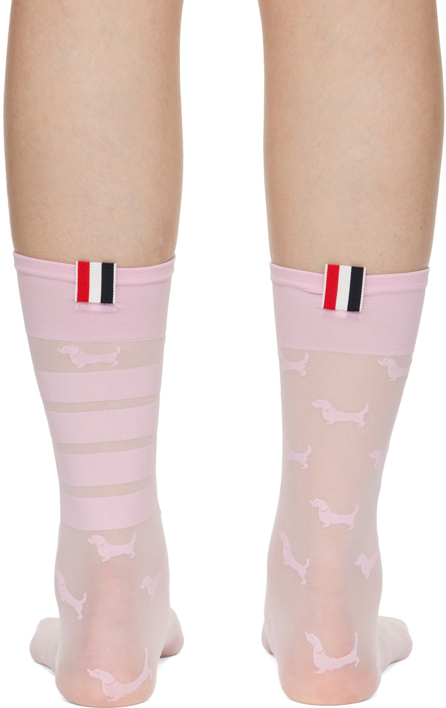 Thom Browne Pink Hector 4-Bar Socks Thom Browne