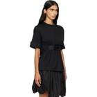 Simone Rocha Black Gathered Rose Wire Sleeve Boy T-shirt