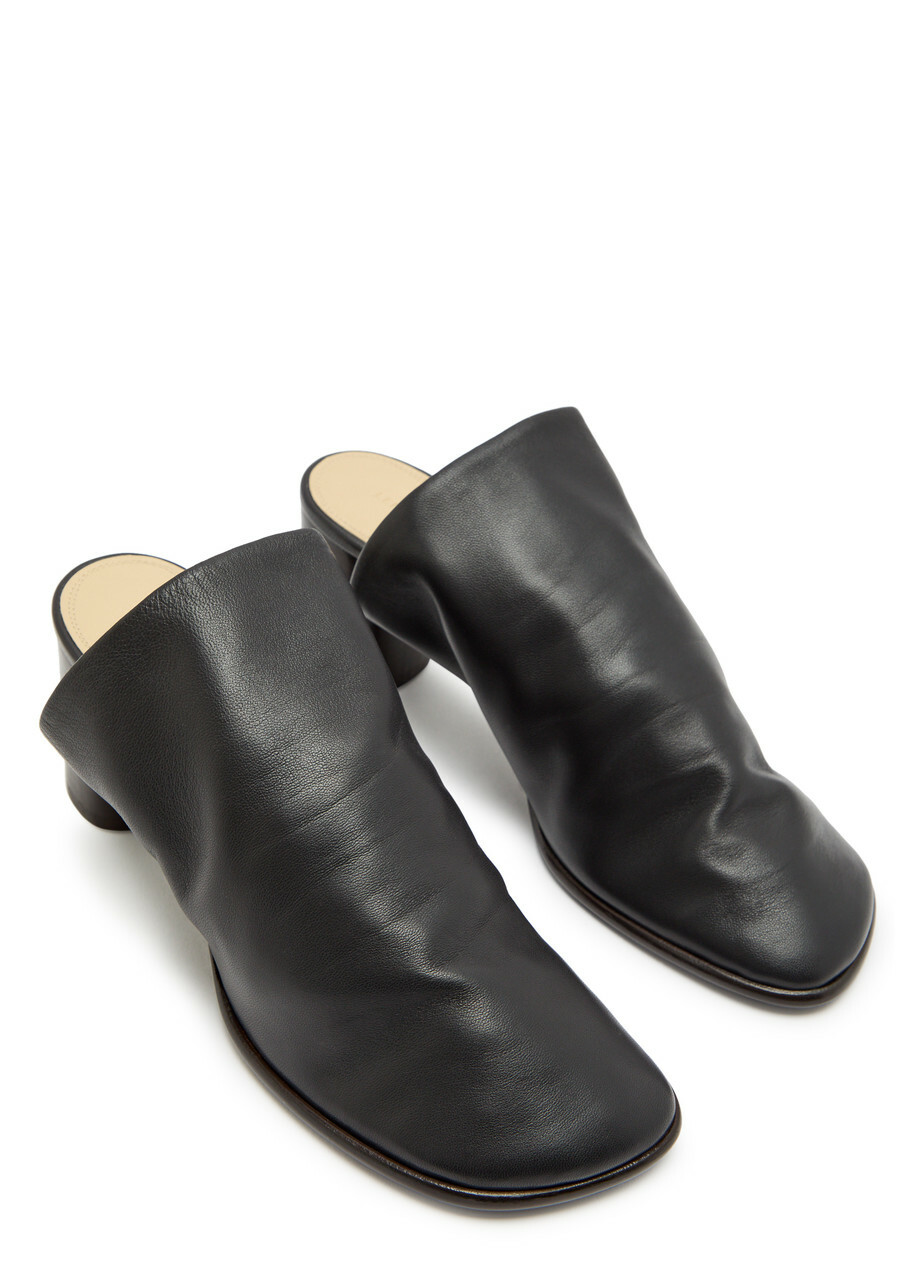 Lemaire Glove 80 Leather Mules Dark Brown