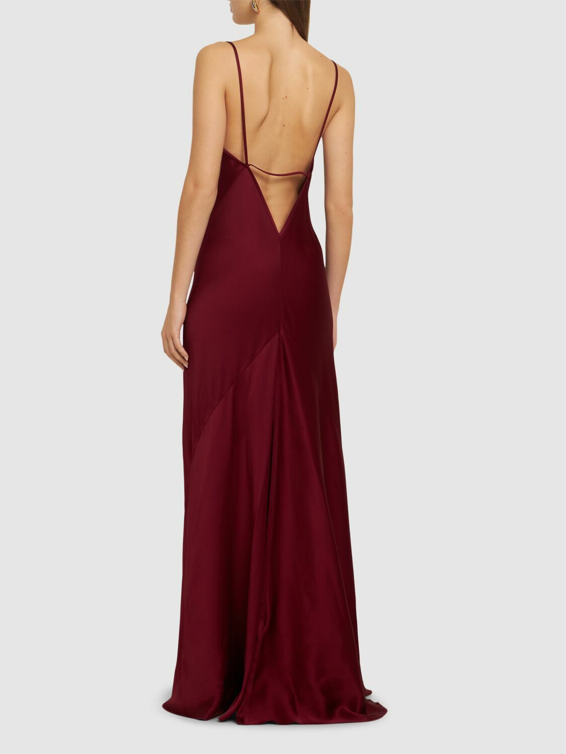 VICTORIA BECKHAM Cami Satin Crepe Long Dress Victoria Beckham