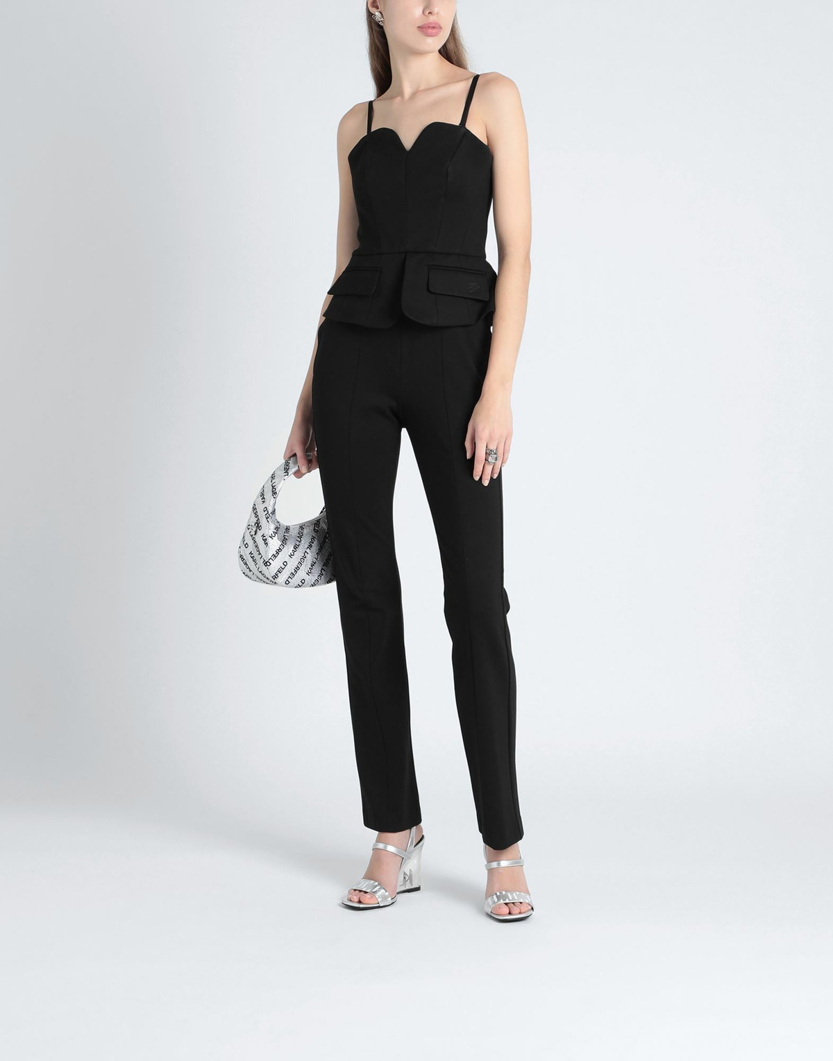 Karl Lagerfeld Womens Jumpsuit in Black