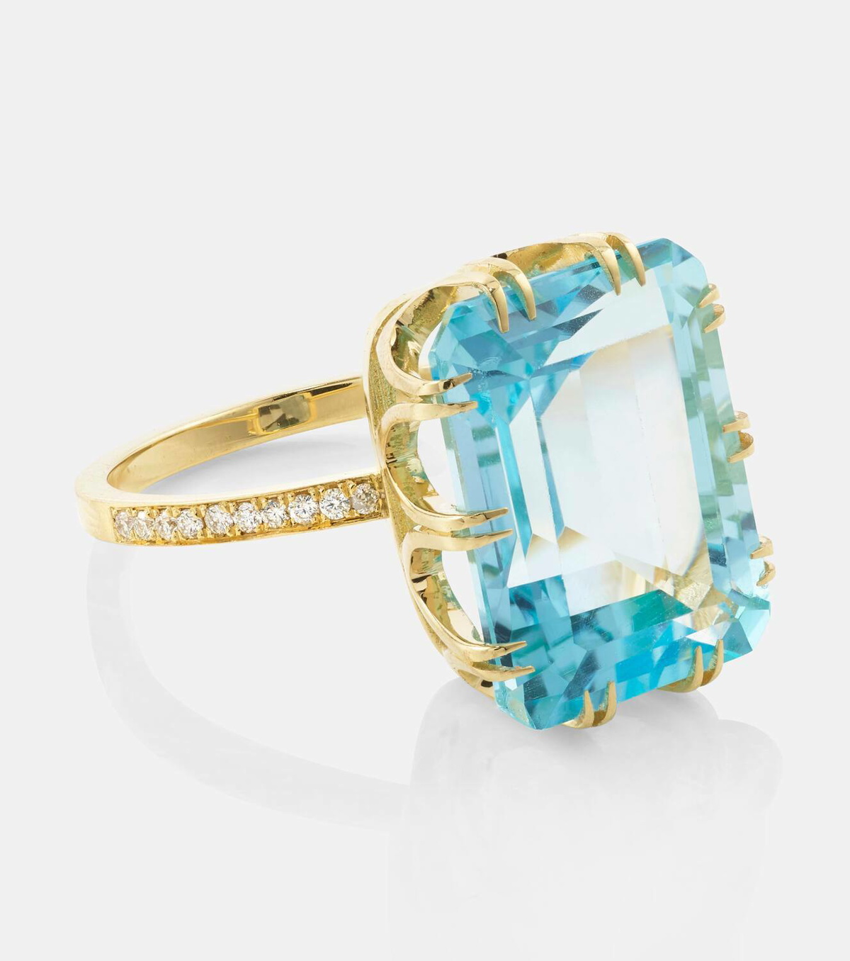 Ileana Makri 18kt gold ring with topaz and diamonds