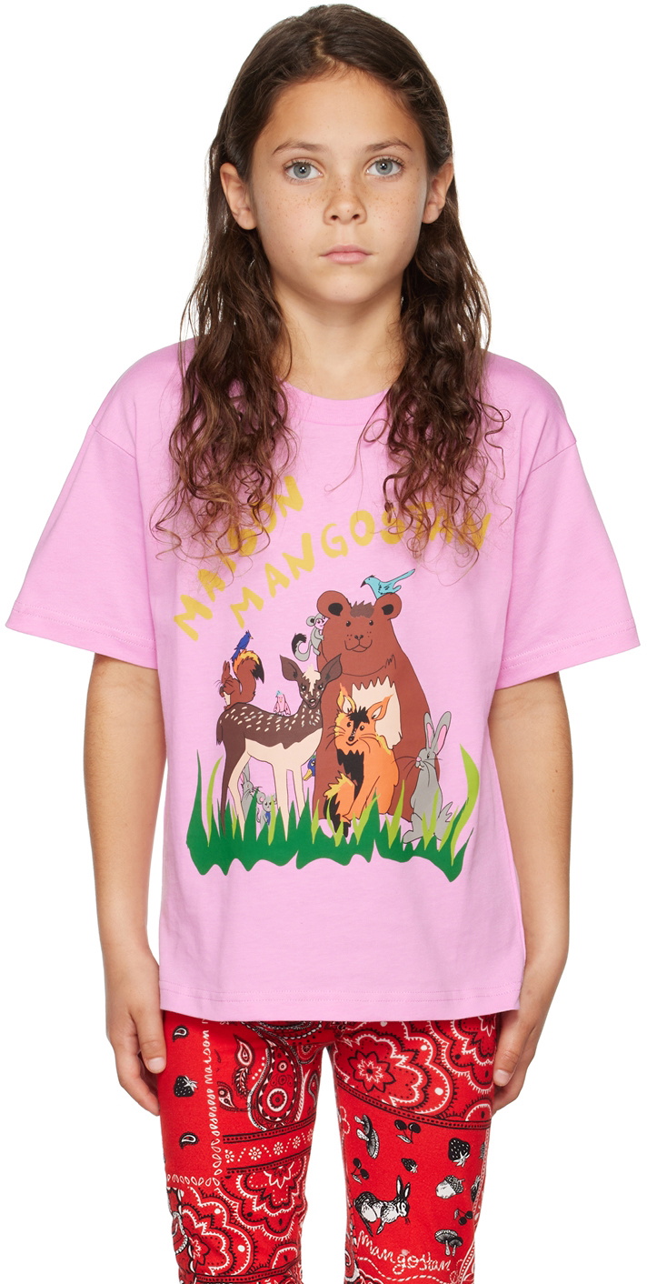 Maison Mangostan Kids Pink Forest Family T-Shirt Maison Mangostan