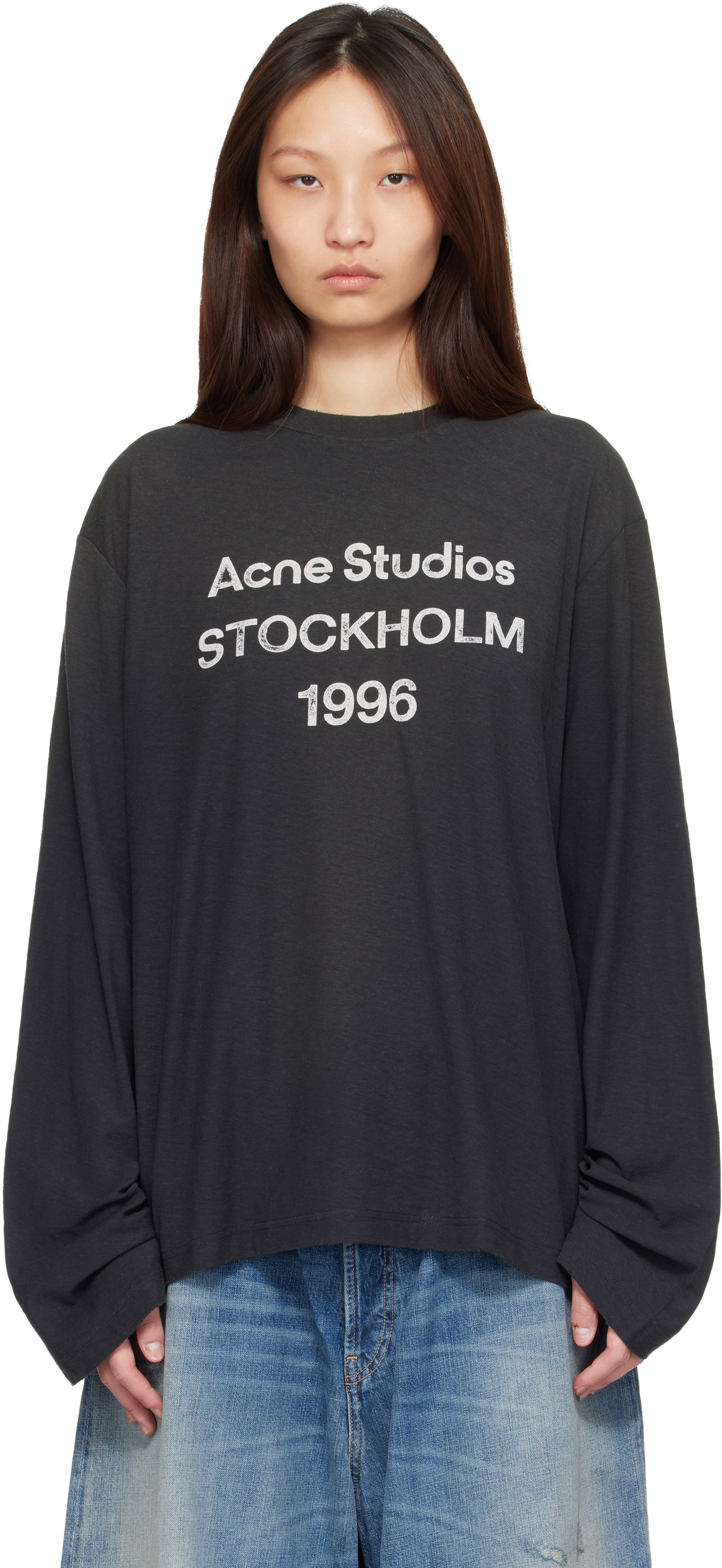 Acne Studios Black Sprayed 1996 Logo T-shirt