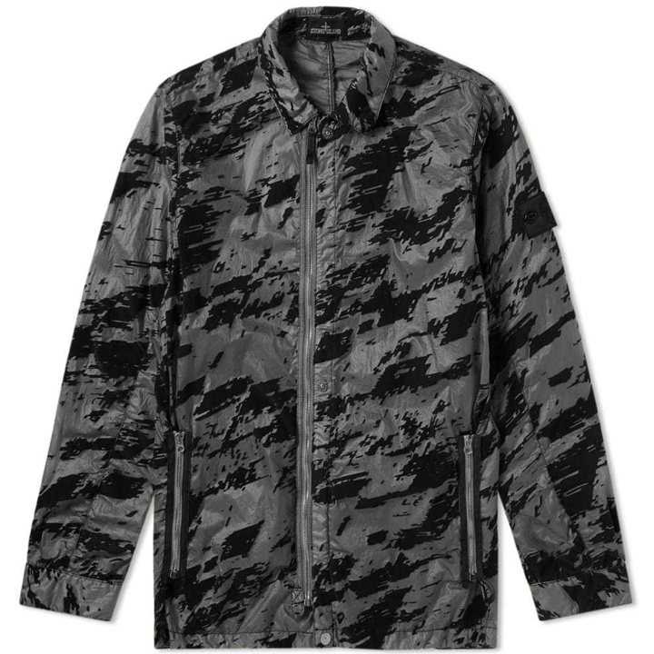 Photo: Stone Island Shadow Project Lucid Flock Garment Dyed Shirt Jacket Black