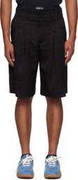 Marine Serre Black Moon Diamond Jacquard Tailoring Shorts