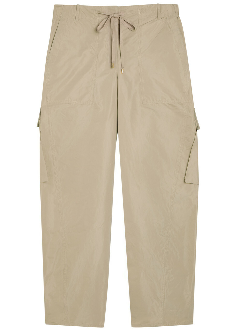 Alaïa Barrel-leg Taffeta Cargo Trousers Cream