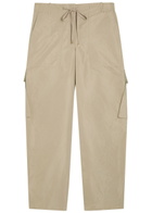 Alaïa Barrel-leg Taffeta Cargo Trousers Cream