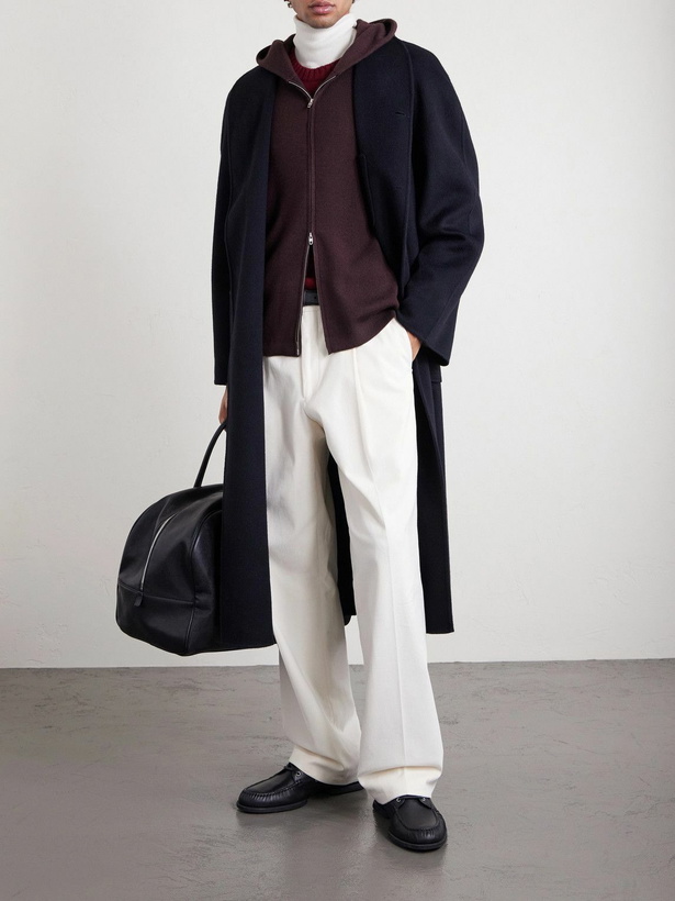 Photo: UMIT BENAN - Sunset Cashmere and Silk-Blend Zip-Up Hoodie - Brown