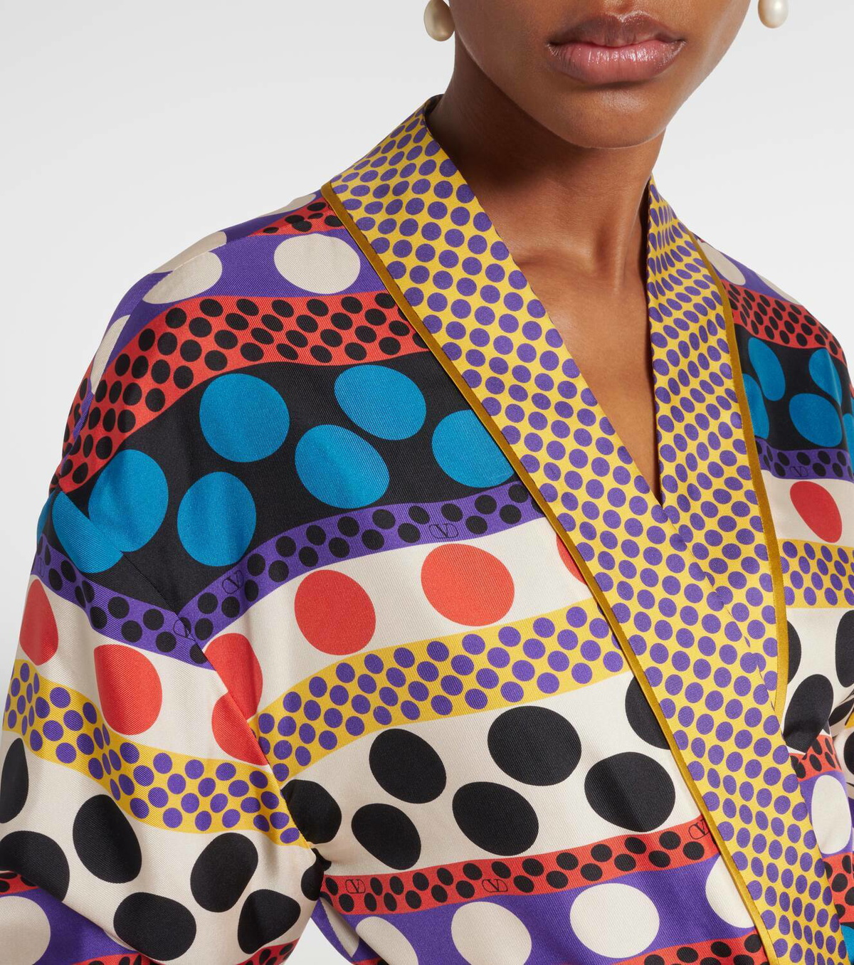 Valentino Polka-dot silk beach cover-up