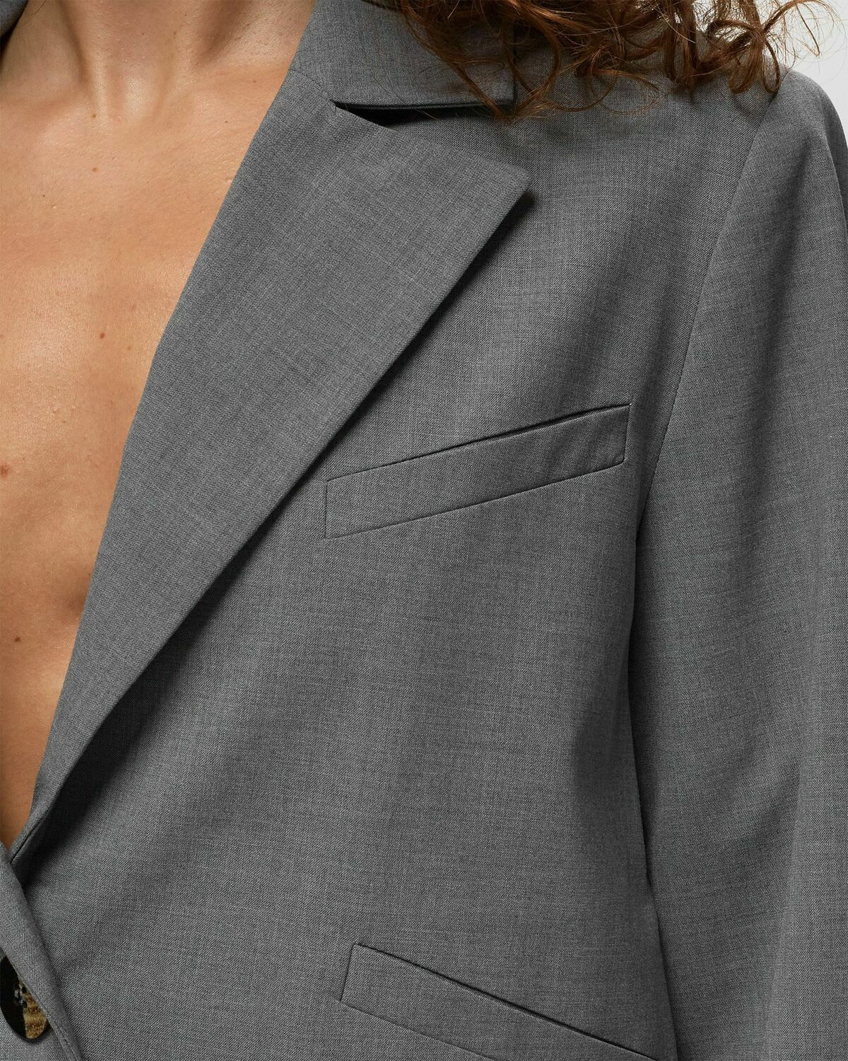 Ganni Drapey Melange Short Blazer Grey Blazers GANNI