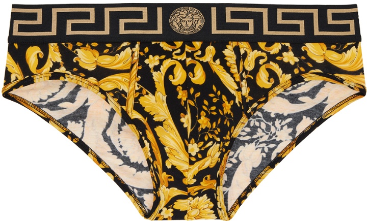 Photo: Versace Underwear Black & Gold Barocco Briefs