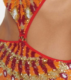 Valentino Sequined cutout swimsuit