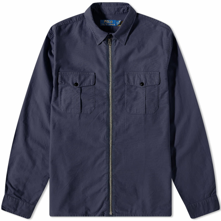 Photo: Polo Ralph Lauren Men's Pocket Zip Overshirt in Navy