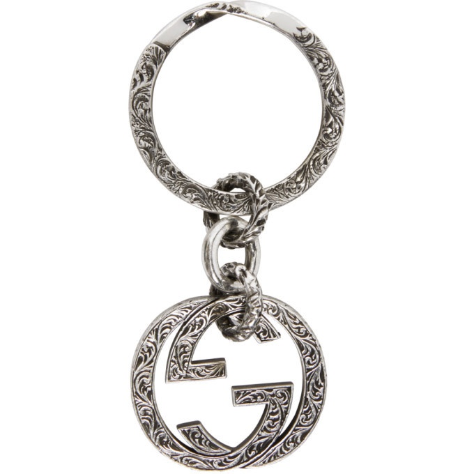 Photo: Gucci Silver Engraved Interlocking G Keychain
