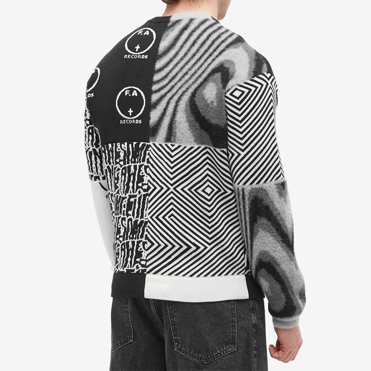 Fucking Awesome Men's Cult of Personality Crew Knit in Black/White