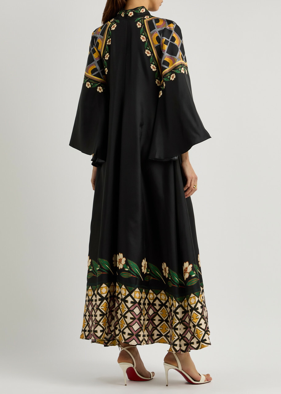 LA Double J Magnifico Printed Silk Twill Maxi Dress Black La DoubleJ LA Double J Magnifico Printed Silk Twill Maxi Dress Black La DoubleJ