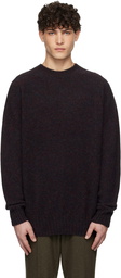 Sunspel Black Shetland Crew Neck Sweater