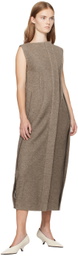 UMBER POSTPAST Beige Wool Felted Midi Dress